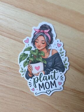 Plant Mom Sticker | Houseplant Lover Botanical Vinyl Sticker | Plant Lady Gift